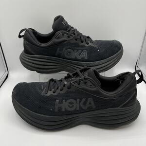 Hoka Men’s Bondi 8 All Black Running Shoes Size 11.5
